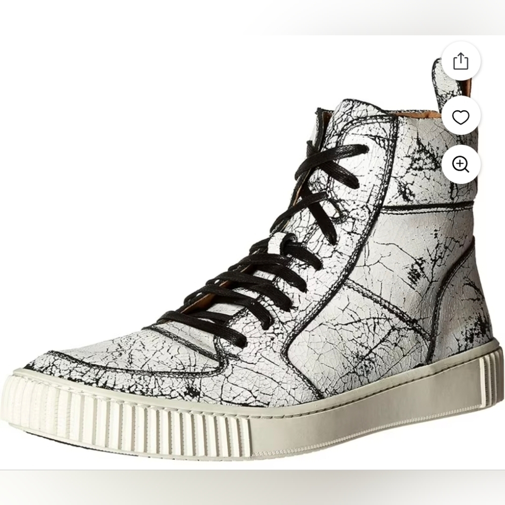 JOHN VARVATOS STAR USA Men's Bedford High Top Sneakers, Marble, US 8.5M